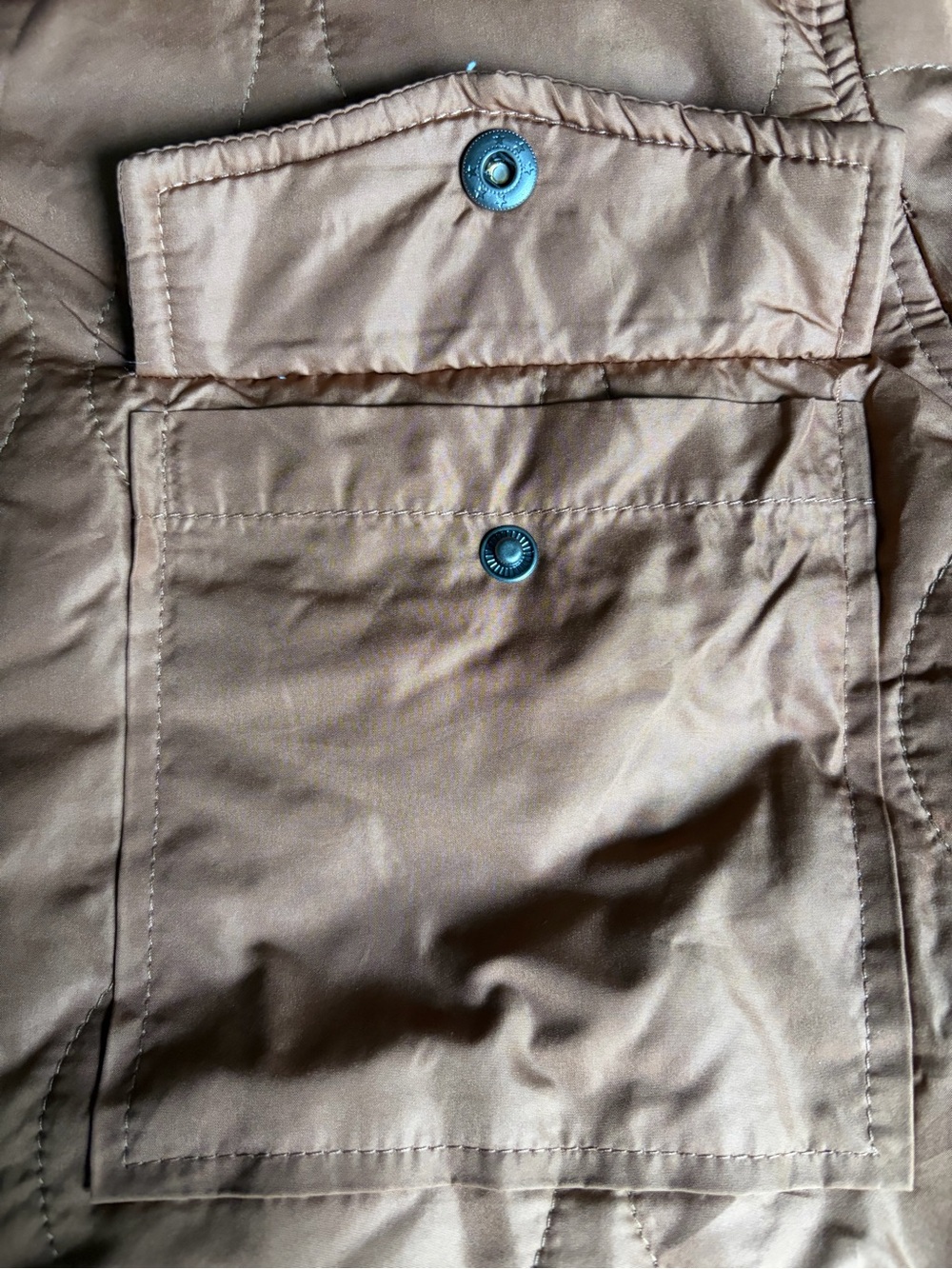 Quilted Button-Front Bomber Jacket in Rust - Picture 3 of 4